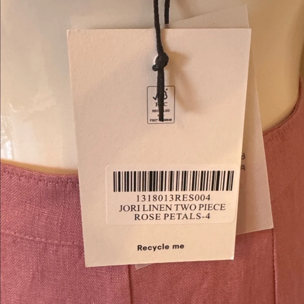 Reformation Jori Linen Two Piece Pink - Size 4